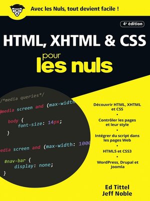 cover image of HTML, XHTML et CSS pour les Nuls